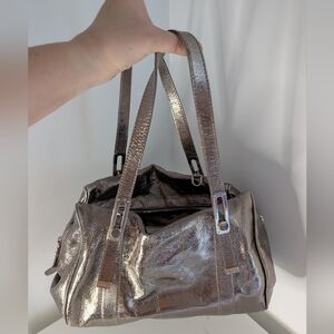 Stuart Weitzman- Metallic Leather Bag